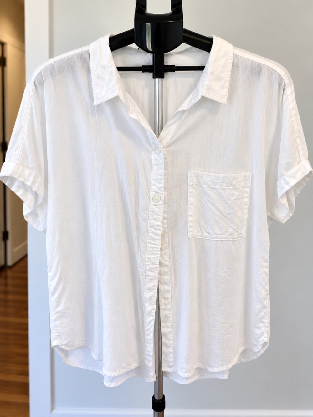 Cloth & Stone White Short Sleeve Button Down Shirt Relaxed Fit